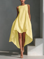 Sleeveless High-Low Hem Dress
