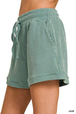 Zenana Raised Rib Cap Sleeve Top & Shorts Set