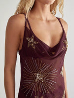 Sequin Backless Maxi Cover Up Dress