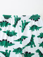 Children's Dinosaur Print Casual Tee and Shorts Set