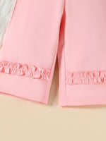 Children's Floral Decor Ruffle Trim Top & Pants Set