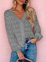 Openwork Button Up Cardigan