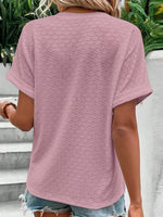 Notched Short Sleeve Top
