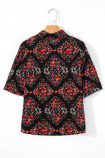 Vintage Floral Print Button-Down Shirt