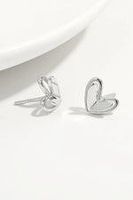 925 Sterling Silver Heart Stud Earrings