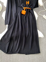 Round Neck Knitted Dress & Cardigan Set