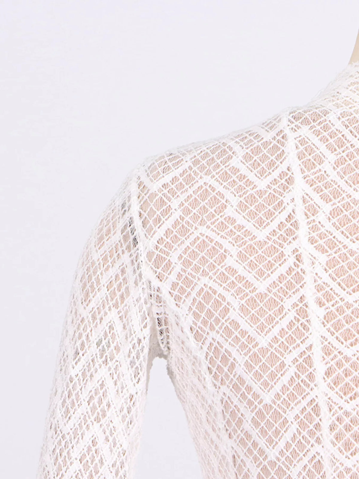 Lace Mock Neck Long Sleeve Maxi Dress