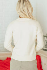Sequin Bow Embellished Pullover Sweater