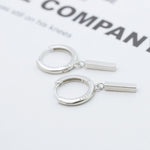 925 Sterling Silver Hoop Bar Earrings