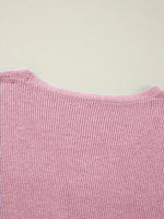 Ribbed Knit Button Front V Neck Cardigan