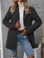 Lapel Collar Single-Button Wool Blend Overcoat