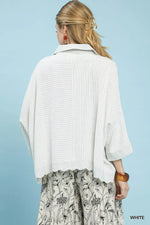 Umgee Oversized Striped Button-Down Shirt