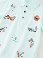 Children's Embroidered Animal Polo Shirt