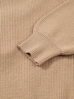 Pearl Embellished Keyhole Ribbed Sweater Dress