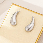 Curved Teardrop Stud Earrings