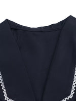 Lace Trim Tie-Front Vest