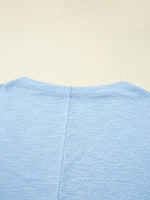 Solid Color Batwing Long Sleeve Top