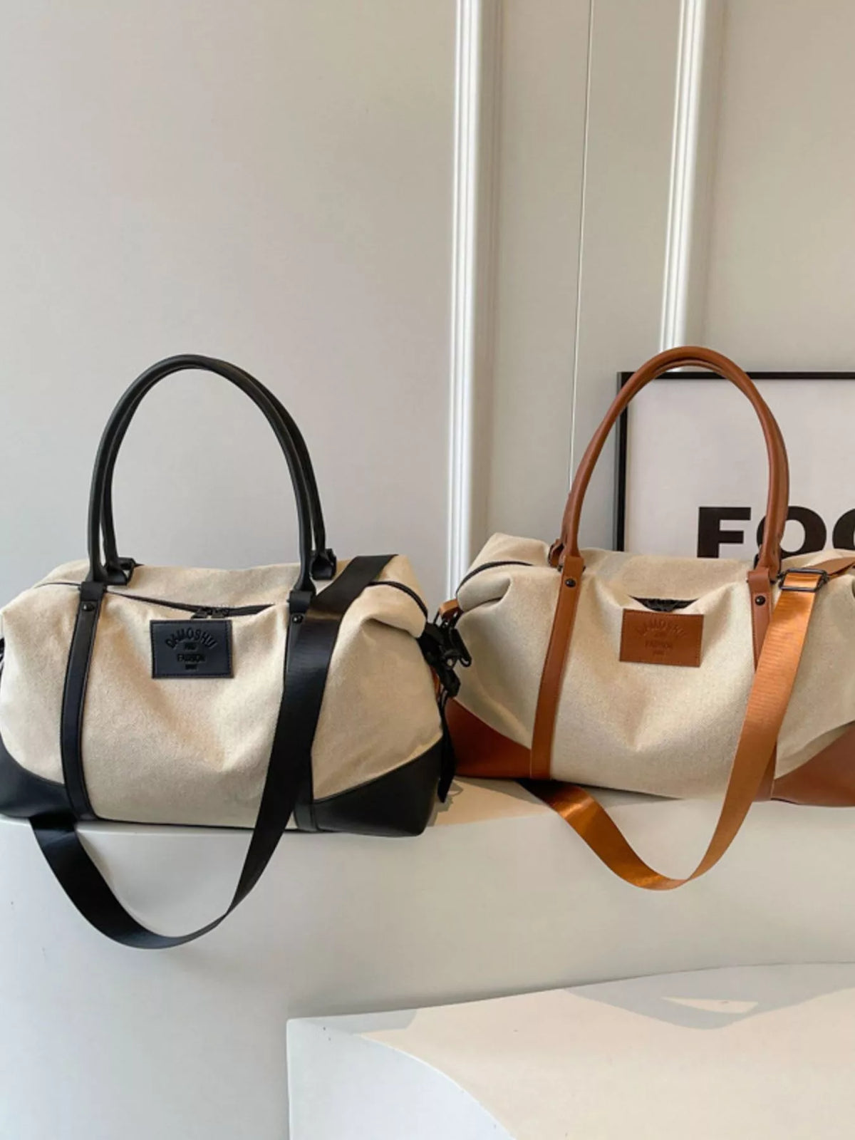 Canvas Leather Trim TravelBag
