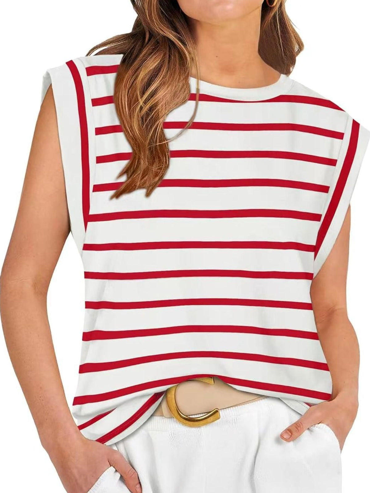 Striped Round Neck Tank