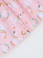 Children's Unicorn Print Ruffle Sleeve Casual Dress