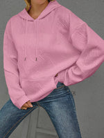 Full Size Embossed Lettering Casual Hoodie Plus Size
