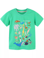 Children's Animal Alphabet Print Short Sleeve T-Shirt