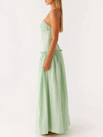 Ruched Spaghetti Strap Maxi Dress