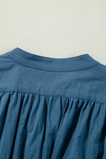 Smocked Button Front Mini Dress