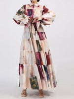 Tiered Tie Waist Maxi Dress