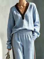 Long Sleeve Top and Side-Striped Joggers Set
