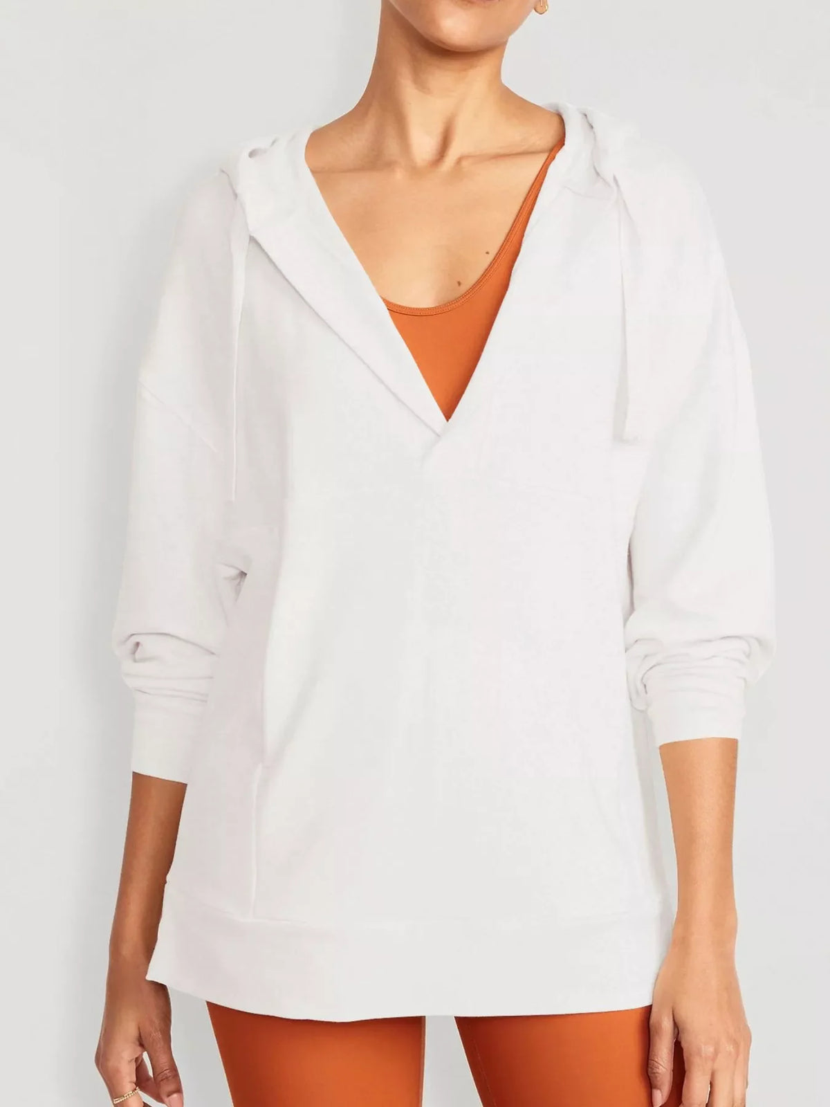 Drawstring Kangaroo Pocket Long Sleeve Hoodie