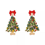 Christmas Tree Earrings with Bow