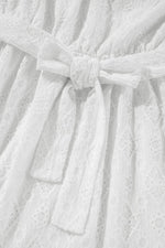 Lace Sleeveless Tied Waist Mini Dress