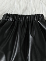 Children's Ruffled Faux Leather Top and Skirt Set