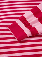 Contrast Striped Drop Shoulder V Neck Top