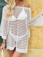 Crochet Knit Slit Cover Up