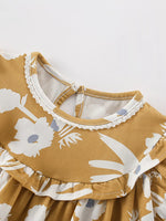 Children's Floral Print Ruffle Collar Baby Dress
