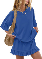 Round Neck Half Sleeve Tee and Skirt Set