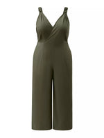 Plus Size Smocked Wide Leg Jumpsuit