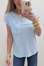 Waffle Knit Pocket T-Shirt