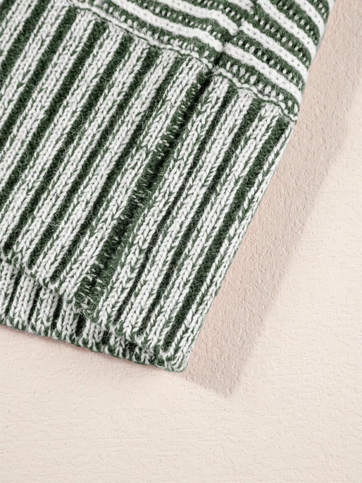 Striped Ribbed Knit Boat Neck Baggy Sweater