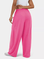 High-Waisted Drawstring Wide-Leg Pants