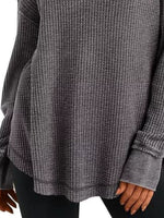 Waffle Knit Long Sleeve Sweatshirt