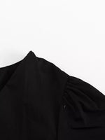 Ruffled Hem Ruched Puff Sleeve Mini Dress