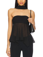 Sheer Tube Top with Scarf