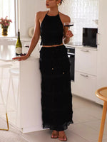 Sleeveless Top and Maxi Skirt Set