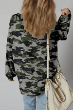 Camouflage Long Sleeve Sweatshirt with Relaxed Fit
