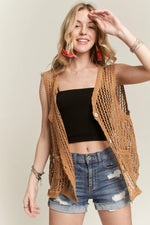 ADORA Button Down Crochet Vest Top
