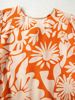 Printed Tie Back Balloon Sleeve Blouse
