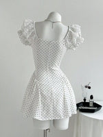 Lace Detail Polka Dot Mini Dress